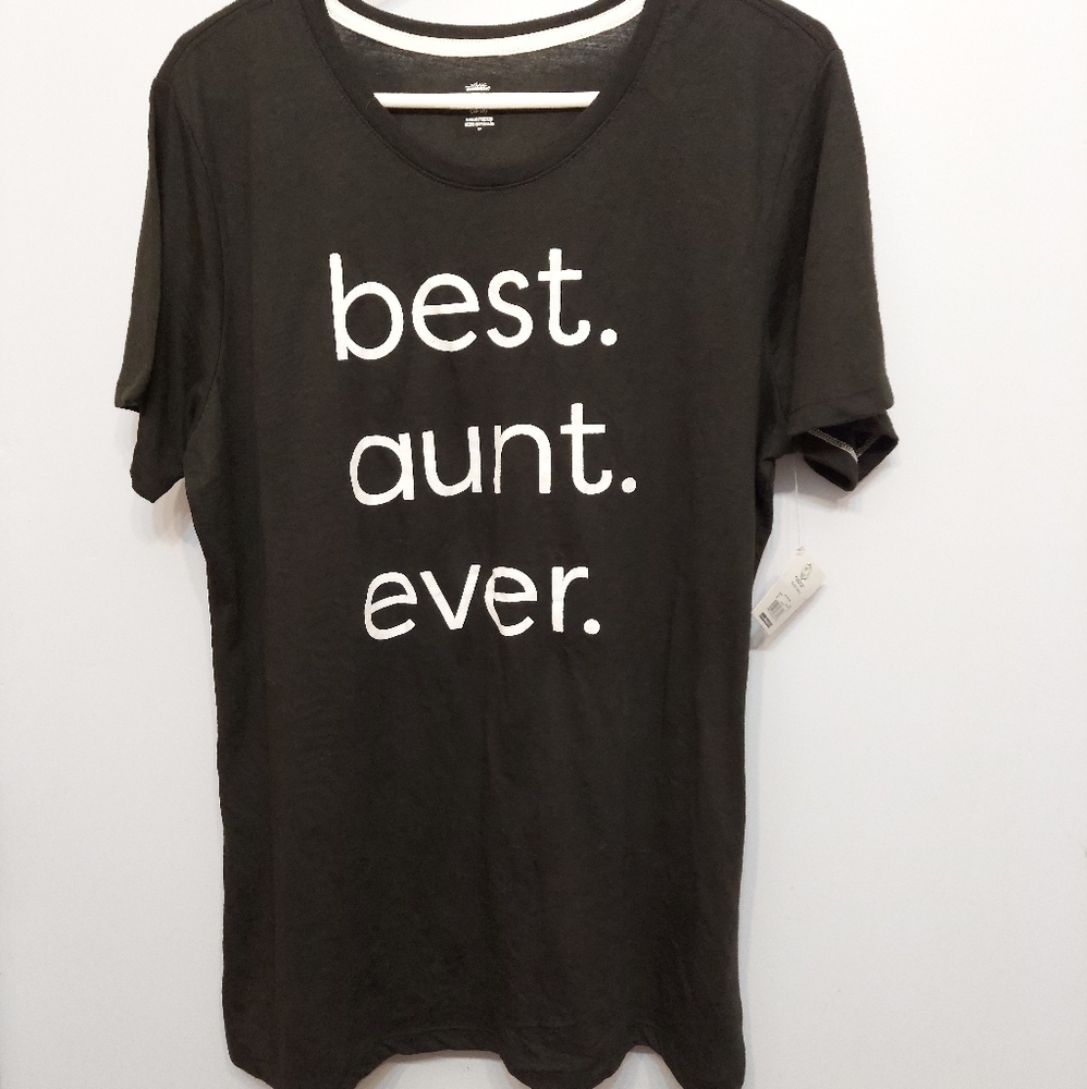 Best Aunt ever black t shirt new graphic tee